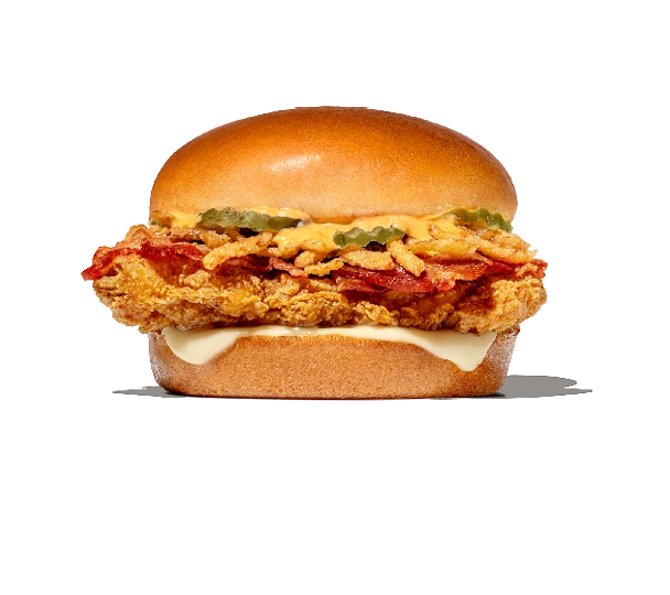 Home 14 Whataburger Bacon Wrangler Chicken Sandwich with crispy chicken, bacon, cheese, and sauce