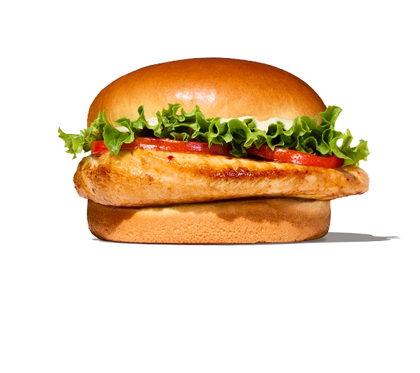 Home 4 Whataburger grilled chicken sandwich with grilled chicken breast, lettuce, and tomato